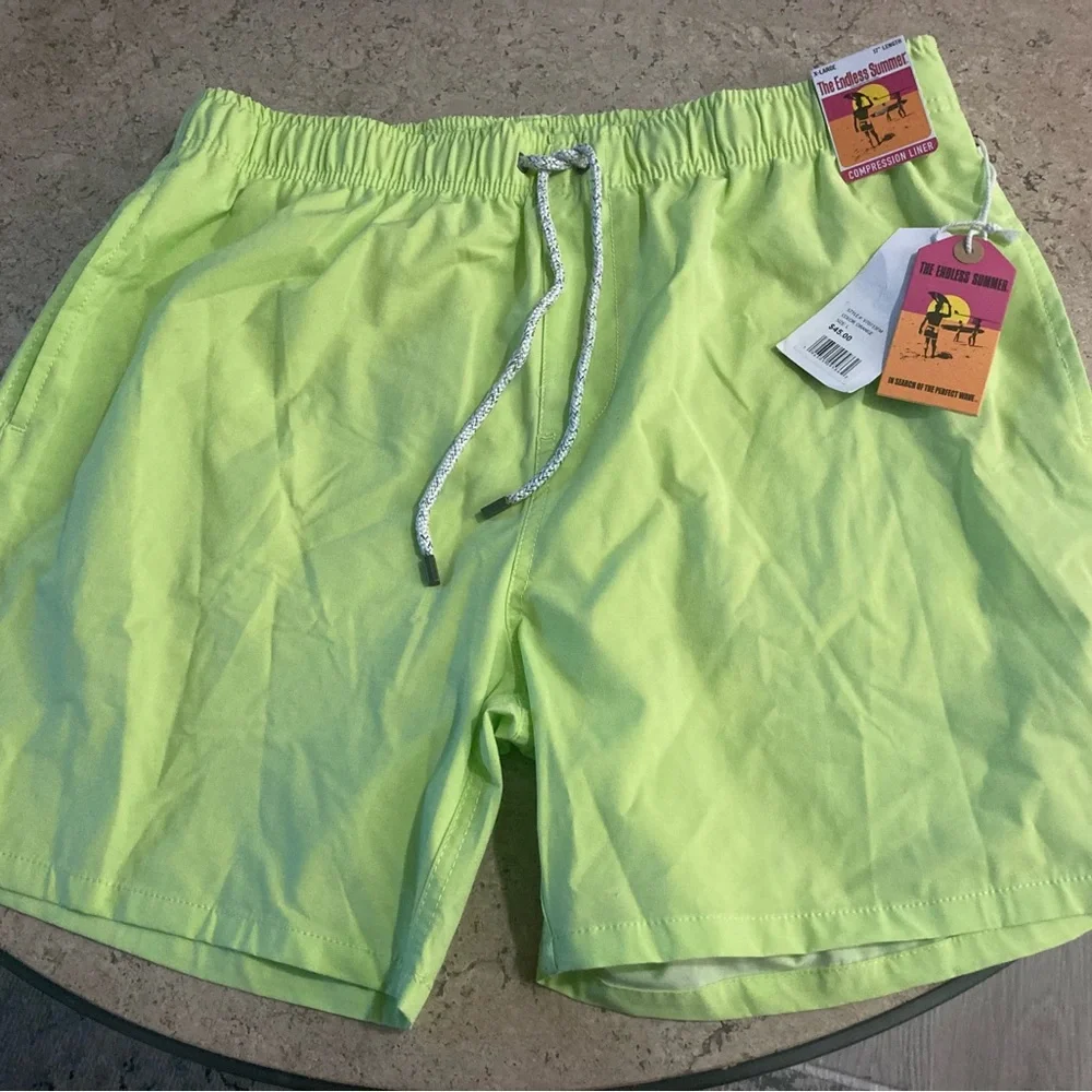 Original Penguin Men's Neon Lime Swim Trunks - Picture 1 of 3